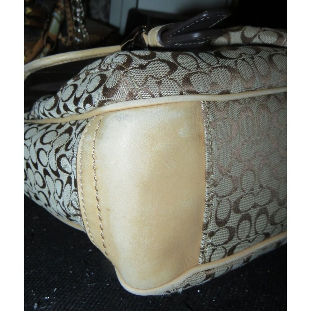 Coach 2011 Signature C Jacquard & Leather Trim Messenger Satchel Crossbody 70283 - Picture 6 of 13